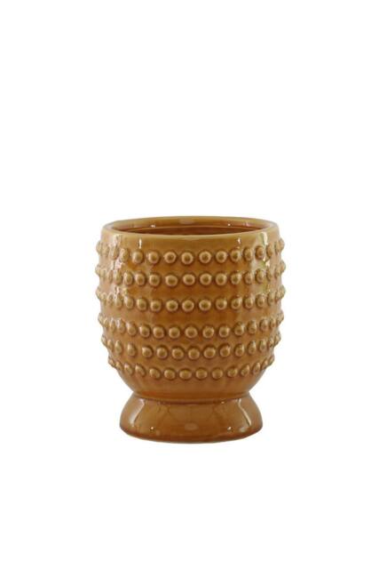KDMD Yellow Hortus Hobart Footed Pot 15x14.5cm - Size: 15x14.5 cm - image 1