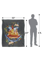 Harry Potter Watercolor Hogwarts Crest Officially Licensed Silky Touch Super Soft Throw Blanket 152x127 cm in White - thumbnail 5