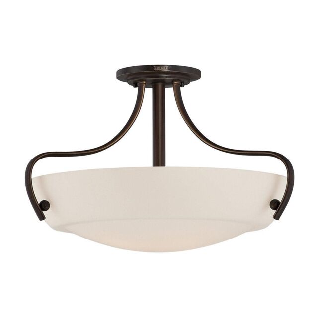 Netlighting Chantilly 3 Light Semi Flush Ceiling Light Palladian Bronze E27 in Brown - image 1
