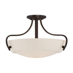 Netlighting Chantilly 3 Light Semi Flush Ceiling Light Palladian Bronze E27 in Brown - thumbnail 1