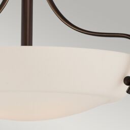 Netlighting Chantilly 3 Light Semi Flush Ceiling Light Palladian Bronze E27 in Brown - thumbnail 4