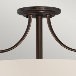 Netlighting Chantilly 3 Light Semi Flush Ceiling Light Palladian Bronze E27 in Brown - thumbnail 2