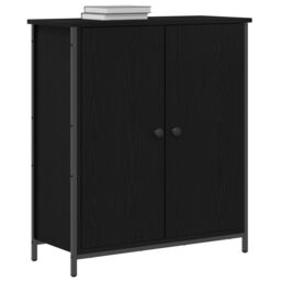 Berkfield Home Sideboard Black Oak 70x30x80 cm Engineered Wood & Steel - Size: 70 x 30 x 80 cm - thumbnail 3