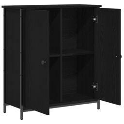Berkfield Home Sideboard Black Oak 70x30x80 cm Engineered Wood & Steel - Size: 70 x 30 x 80 cm - thumbnail 5