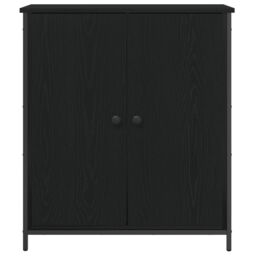 Berkfield Home Sideboard Black Oak 70x30x80 cm Engineered Wood & Steel - Size: 70 x 30 x 80 cm - thumbnail 6