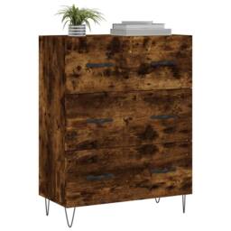 Berkfield Home Sideboard Smoked Oak 69.5x34x90 cm Engineered Wood in Brown - thumbnail 3