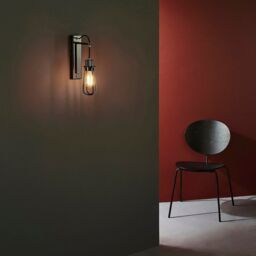 Loops 2 PACK Matt Black Industrial Wall Light - Black Chrome Knurled Lamp Holder - thumbnail 4