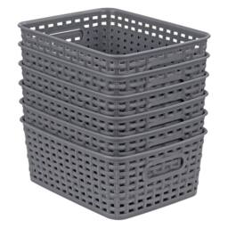 KORVIXA Grey Handy Storage Basket Plastic Crate - Size: 900mm - thumbnail 1