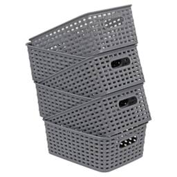 KORVIXA Grey Handy Storage Basket Plastic Crate - Size: 900mm - thumbnail 3