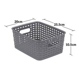 KORVIXA Grey Handy Storage Basket Plastic Crate - Size: 900mm - thumbnail 2