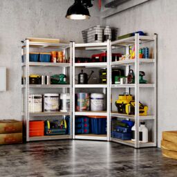 VonHaus 5 Tier Garage Shelving Units in Silver - thumbnail 2