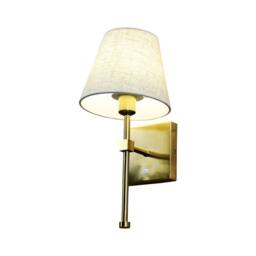 First Choice Lighting Set of 2 Horrace - Brass Rechargeable Wall Lights with Linen Shades in Gold - thumbnail 3