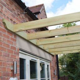 Rutland County Garden Furniture Ltd Wall Mounted Premium Pergola, Wood, L240 x W480 x H270 cm, Light Green - thumbnail 5