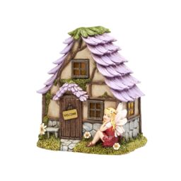 mysmartbuy Solar Powered Flower Lodge Fairy House LED Light Up Garden Ornament - thumbnail 3