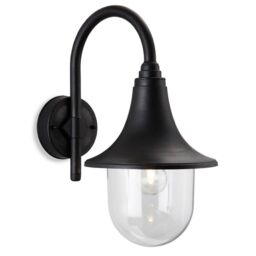 Netlighting Astra 1 Light Lantern Wall Light Black Resin IP44 E27