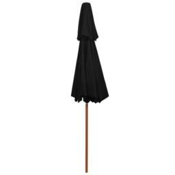 Berkfield Home Elegant Double Decker Parasol with Wooden Pole Black 270 cm - thumbnail 4