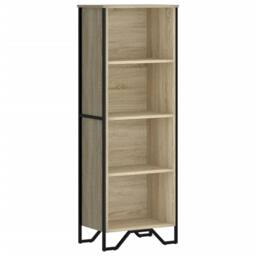 Berkfield Home Modern Bookcase Sonoma Oak 50x31x137.5 cm Engineered Wood in Light Tan - thumbnail 3