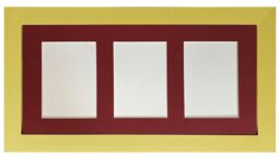 Frames & Mirrors 4U Metro Gold Frame with Red Mount for 3 Image Sizes 7 x 5 Inch - thumbnail 1