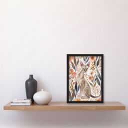 Artery8 Cat Lover Oriental Shorthair with Anemone Flowers Framed Wall Art in Pink - Size: A4 - thumbnail 4