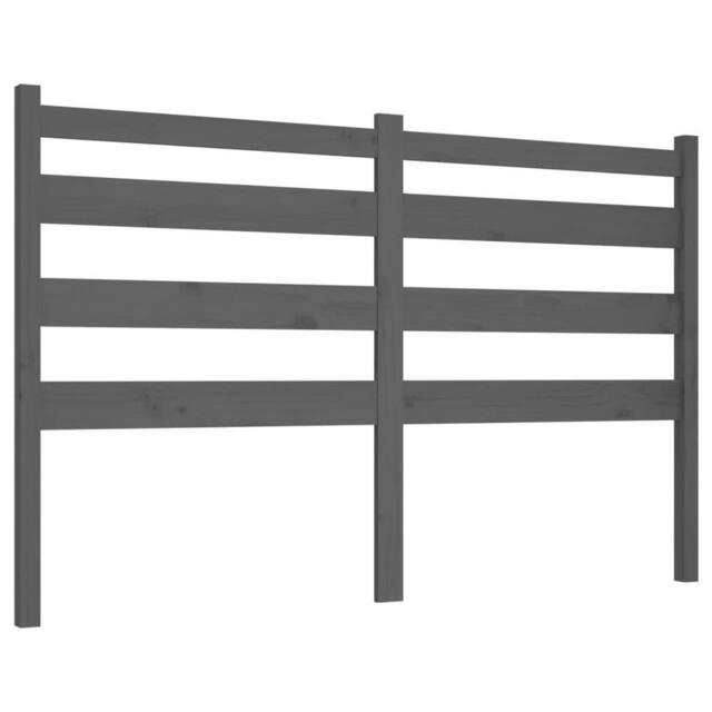 Berkfield Home Bed Headboard Grey 146x4x100 cm Solid Wood Pine - Size: 146 x 4 x 100 cm - image 1
