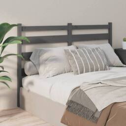 Berkfield Home Bed Headboard Grey 146x4x100 cm Solid Wood Pine - Size: 146 x 4 x 100 cm - thumbnail 2