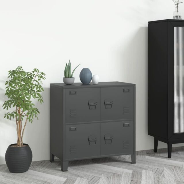 Berkfield Home Industrial Storage Chest Anthracite 75x40x80 cm Steel in Black - Size: 75 x 40 x 80 cm - image 1