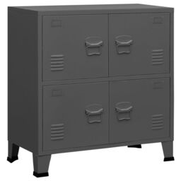 Berkfield Home Industrial Storage Chest Anthracite 75x40x80 cm Steel in Black - Size: 75 x 40 x 80 cm - thumbnail 2