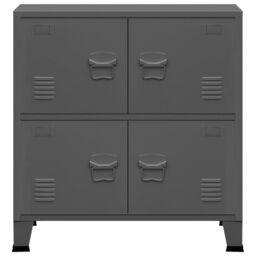 Berkfield Home Industrial Storage Chest Anthracite 75x40x80 cm Steel in Black - Size: 75 x 40 x 80 cm - thumbnail 3