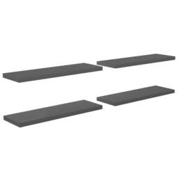 Berkfield Home Durable Floating Wall Shelves 4 pcs High Gloss Grey 120x23.5x3.8 - thumbnail 3