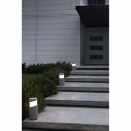 Netlighting Block Outdoor Bollard Pedestal Light Concrete 1x E27 IP65 in Grey - thumbnail 2