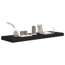 Berkfield Home Floating Wall Shelf Black 80x23.5x3.8 cm MDF - thumbnail 3