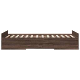 Berkfield Home Modern Bed Frame w/Drawers Frame Brown Oak 75x190 cm Small Single - thumbnail 5