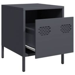Berkfield Home Timeless Bedside Cabinets¬†2 pcs Anthracite 35x39x43.5 cm Steel in Dark Grey - thumbnail 4