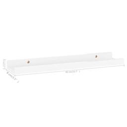 Berkfield Home Decorative Wall Shelves 4 pcs High Gloss White 40x9x3 cm - Size: 40 x 9 x 3 cm - thumbnail 9