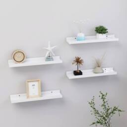 Berkfield Home Decorative Wall Shelves 4 pcs High Gloss White 40x9x3 cm - Size: 40 x 9 x 3 cm - thumbnail 2