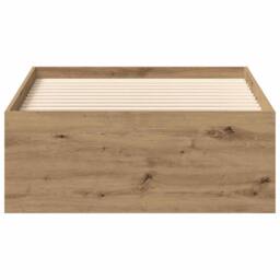 Berkfield Home Bed Frame without Mattress Artisan Oak 100x200cm Engineered Wood in Brown - Size: 100x200 cm - thumbnail 5