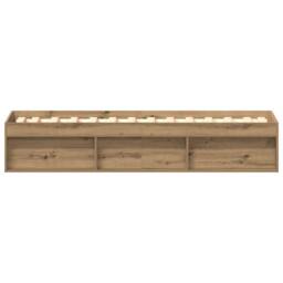 Berkfield Home Bed Frame without Mattress Artisan Oak 100x200cm Engineered Wood in Brown - Size: 100x200 cm - thumbnail 6