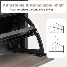 Gymax Wooden Shoe Cabinet With 2 Flip Drawers Narrow Shoe Rack Organizer in Black - thumbnail 4