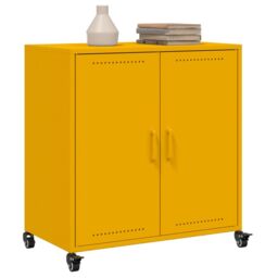 Berkfield Home Sideboard Mustard Yellow 68.5x39x72 cm Steel - thumbnail 4