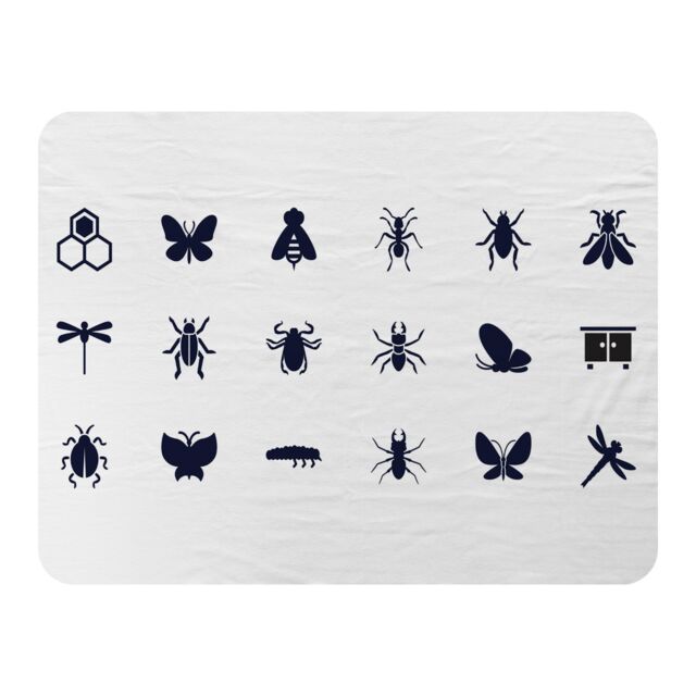 Benjamin Tate Design Insect icons Designer Blanket in Natural - Size: 120 cm x 150 cm - image 1