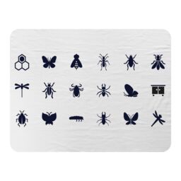 Benjamin Tate Design Insect icons Designer Blanket in Natural - Size: 120 cm x 150 cm - thumbnail 1
