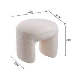 KORVIXA Plush Upholstery Pouffe Footstool in White - Size: 100 cm - thumbnail 2