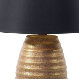 Wyld and Coco Table Lamp - Gold Porcelain Base Black Fabric Empire Shade - thumbnail 4