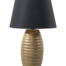 Wyld and Coco Table Lamp - Gold Porcelain Base Black Fabric Empire Shade - thumbnail 2