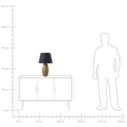 Wyld and Coco Table Lamp - Gold Porcelain Base Black Fabric Empire Shade - thumbnail 5