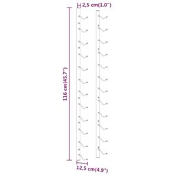 Berkfield Home Wall Mounted Wine Rack for 12 Bottles Gold Iron - thumbnail 5