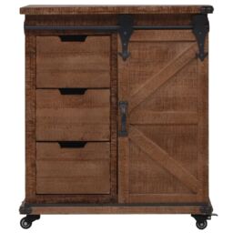 Berkfield Home Storage Cabinet Solid Fir Wood 64x33.5x75 cm Brown - thumbnail 2