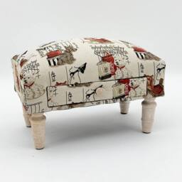 Minster Scottie Dog Fabric Footstool with Drawer - L25 x W45 x H28 cm - Size: 1 Pack - thumbnail 1