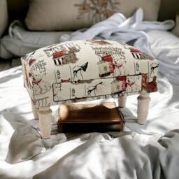 Minster Scottie Dog Fabric Footstool with Drawer - L25 x W45 x H28 cm - Size: 1 Pack - thumbnail 3