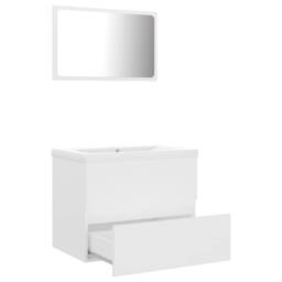 Berkfield Home Bathroom Furniture Set White Engineered Wood - thumbnail 3